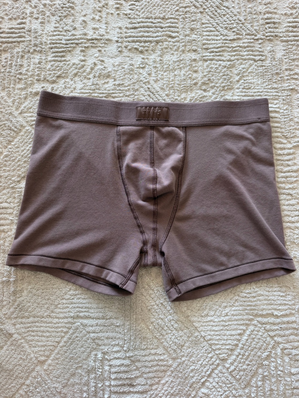 SKIMS Cotton Boxer Shorts Mauve Taupe Size Large